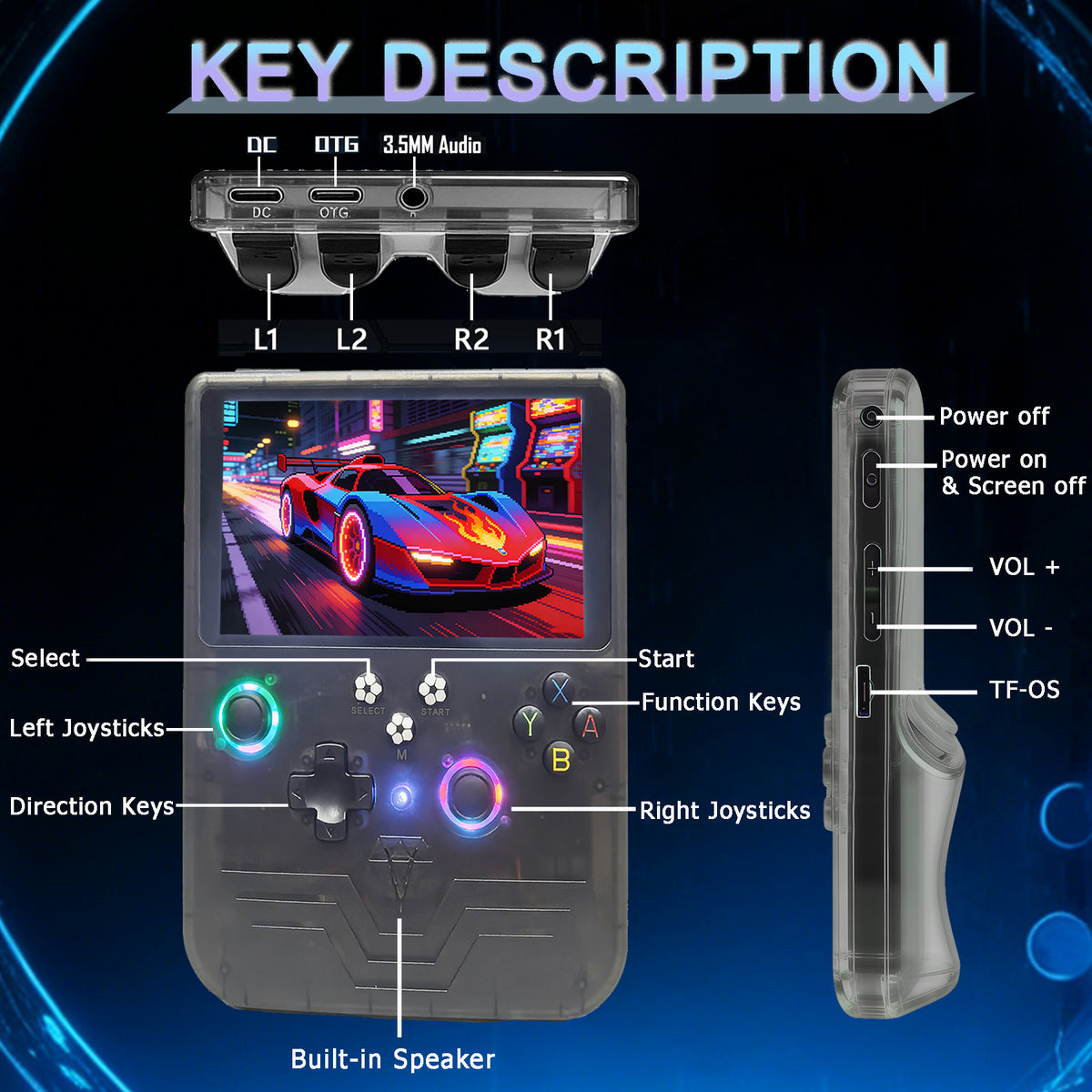 RegiisJoy R60MAX Handheld Game Console, 5.5 Inch IPS Screen,40000 Games 6000mAh Battery