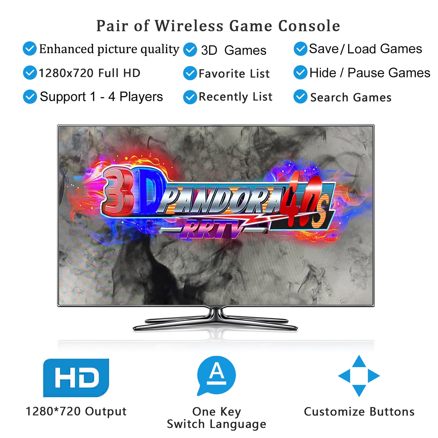 RegiisJoy 20000 Wireless Pandora Box 40S Bluetooth Arcade Game Console PCM-FB40