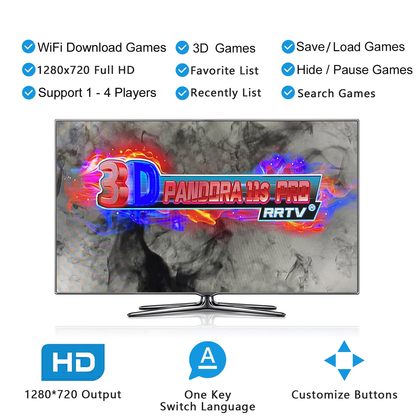 RegiisJoy 8000 Games Arcade Game Console WiFi Function Pandora Box 12S APS12