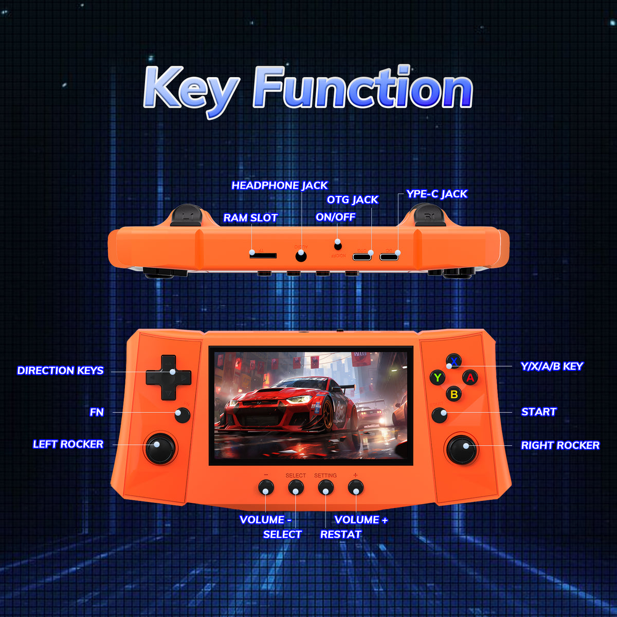 RegiisJoy R50 Ultra 50000 in 1 Handheld Game Console 4.5 Inch IPS Screen