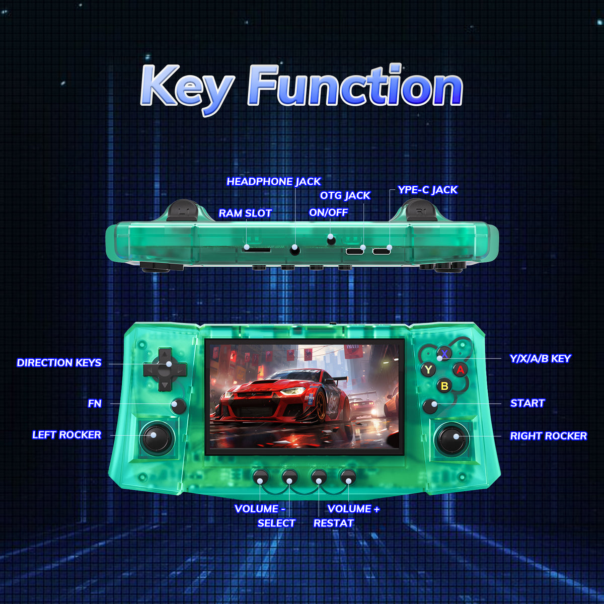 RegiisJoy R50 Ultra 50000 in 1 Handheld Game Console 4.5 Inch IPS Screen