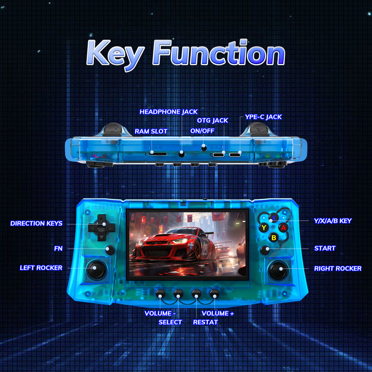 RegiisJoy R50 Ultra 50000 in 1 Handheld Game Console 4.5 Inch IPS Screen
