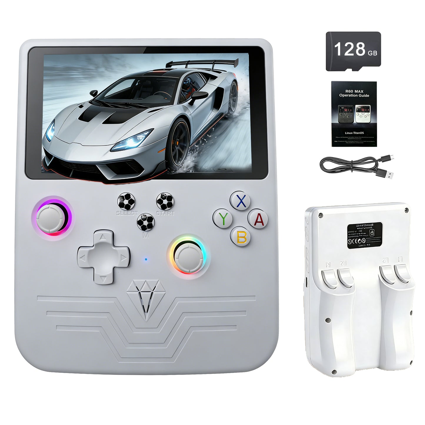 RegiisJoy R60MAX Handheld Game Console, 5.5 Inch IPS Screen,40000 Games 6000mAh Battery