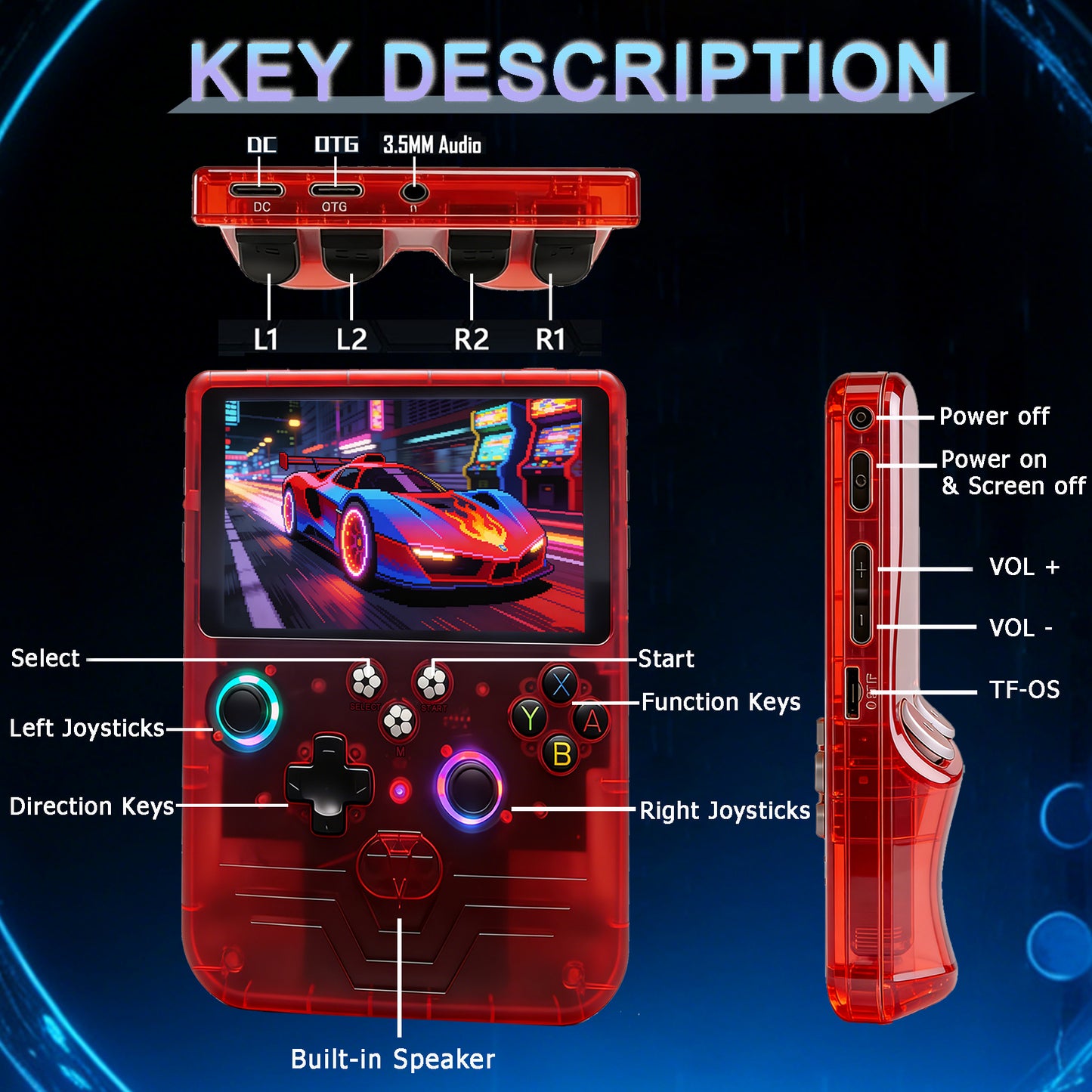 RegiisJoy R60MAX Handheld Game Console, 5.5 Inch IPS Screen,40000 Games 6000mAh Battery