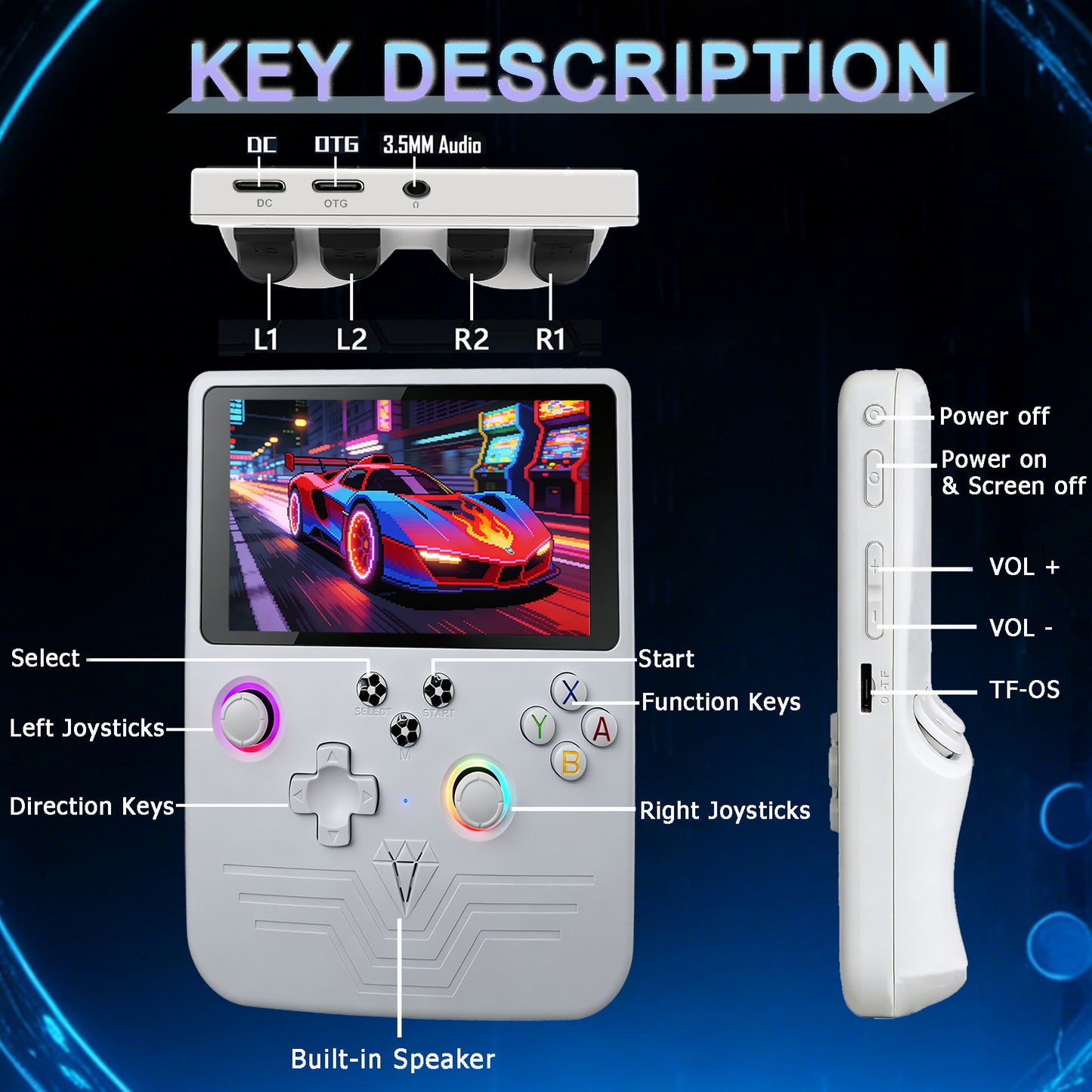 RegiisJoy R60MAX Handheld Game Console, 5.5 Inch IPS Screen,40000 Games 6000mAh Battery