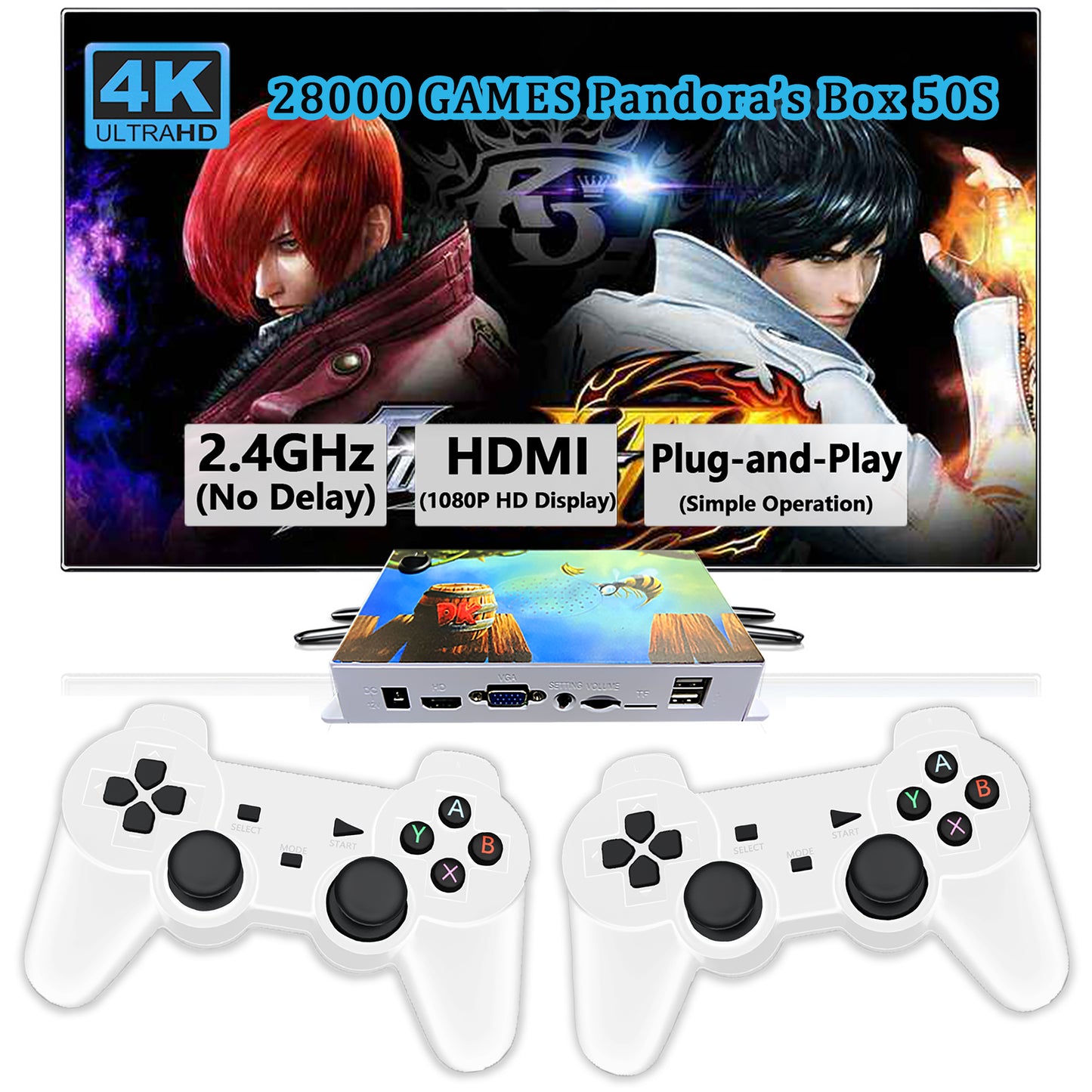 RegiisJoy 28000 in 1 Pandora Game Box 50S Mini Arcade Stick VGC-BEE
