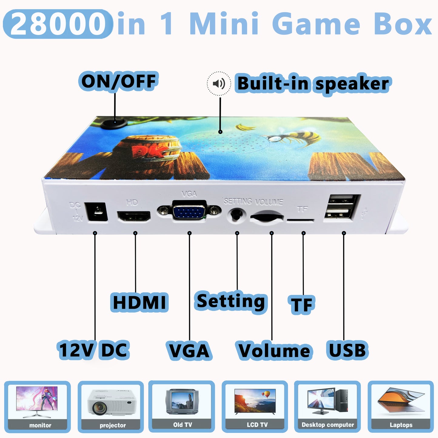 RegiisJoy 28000 in 1 Pandora Game Box 50S Mini Arcade Stick VGC-BEE