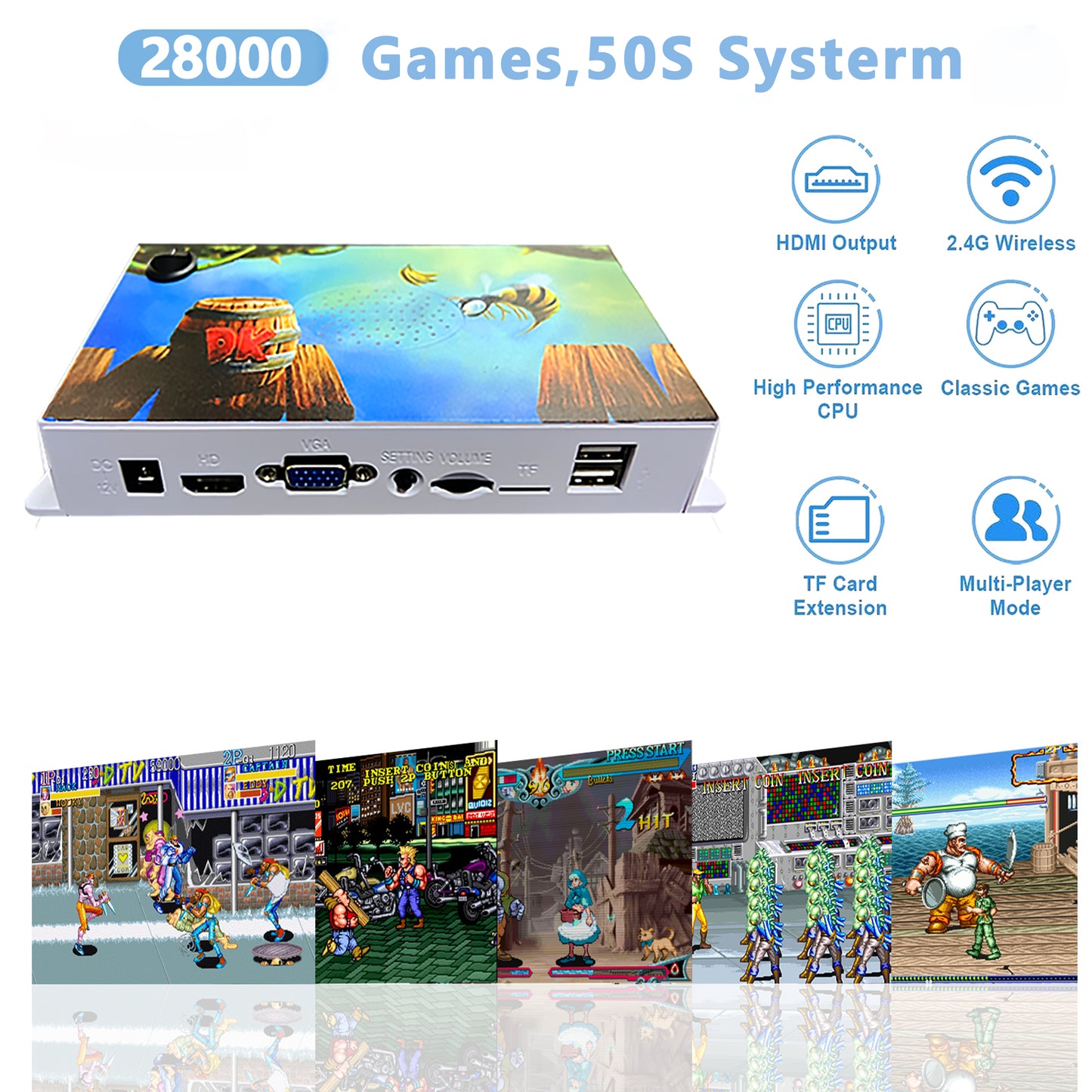 RegiisJoy 28000 in 1 Pandora Game Box 50S Mini Arcade Stick VGC-BEE